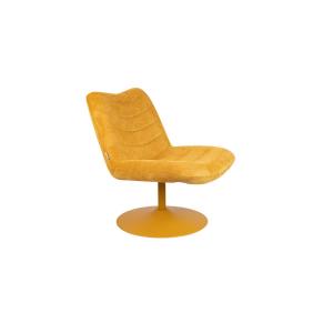 Fauteuil lounge en velours doux Jaune