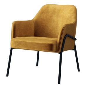 Fauteuil lounge en velours Retro Moutarde