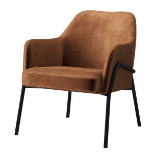 Fauteuil lounge en velours Retro Terracotta