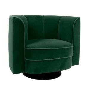 Fauteuil lounge en velours vert forêt