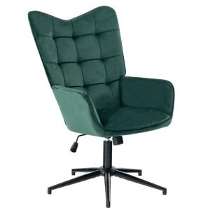 Fauteuil Lounge Moderne en Velours Vert