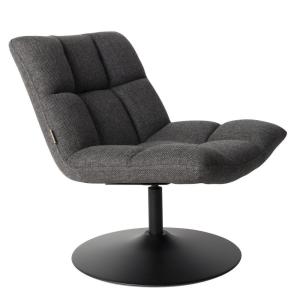 Fauteuil lounge pivotant en tissu gris foncé