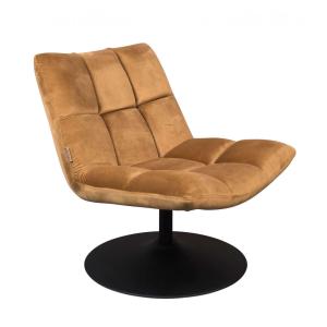 Fauteuil lounge pivotant en velours doré