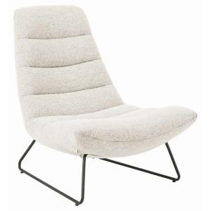 Fauteuil lounge rembourré, crème/métal