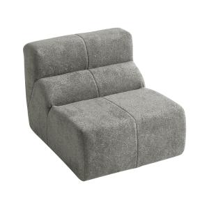 Fauteuil lounge rétro chic en velours gris doux, confort nu…