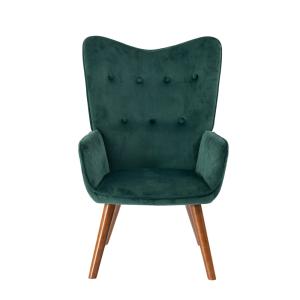 Fauteuil Lounge Scandinave en Velours Vert