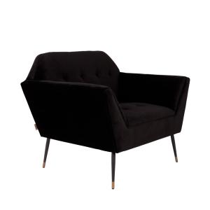 Fauteuil lounge velours noir