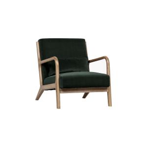 Fauteuil lounge velours vert foncé