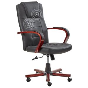 Fauteuil massant avec fonction chauffante cuir noir