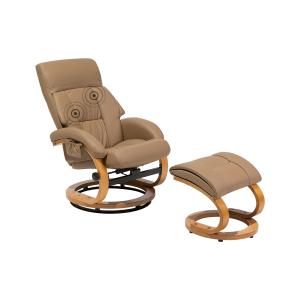 Fauteuil massant cuir pu beige sable