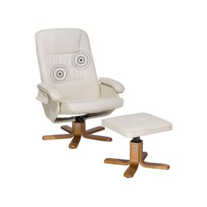 Fauteuil massant cuir pu crème