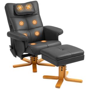 Fauteuil massant dossier inclinable synthétique noir