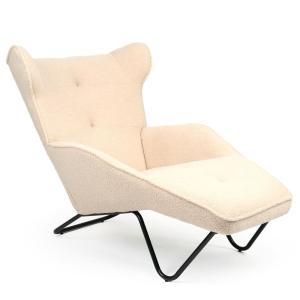 Fauteuil méridienne style bergère relax shirley tissu boucl…