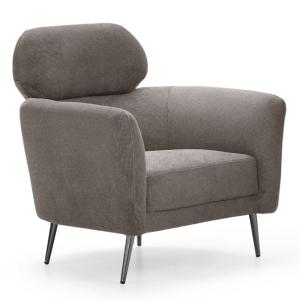 Fauteuil moderne avec haut dossier damigal tissu doux gris…