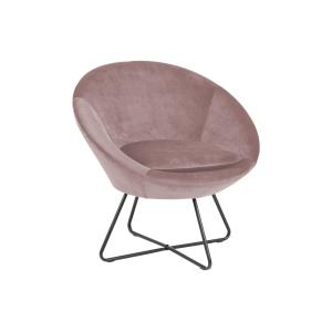 Fauteuil moderne en velours et métal rose