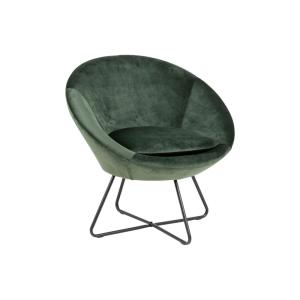 Fauteuil moderne en velours et métal vert
