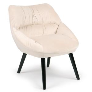 Fauteuil moderne et confortable velours beige