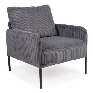Fauteuil moderne et élégant manuelo velours côtelé gris fon…