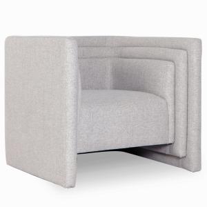 Fauteuil moderne style cubique fredonia tissu gris