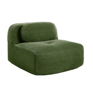 Fauteuil modulable en velours côtelé vert
