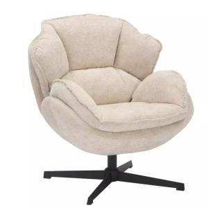 Fauteuil moelleux pivotant à 360° en tissu et en cuir beige…