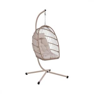 Fauteuil œuf suspendu de jardin en corde et acier traité -…