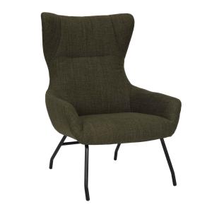 Fauteuil olive et pieds en métal noir