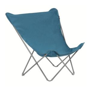 Fauteuil papillon grande largeur en acier bleu L83xl91xH87