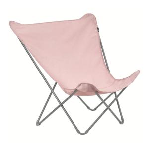 Fauteuil papillon grande largeur en acier rose L83xl91xH87