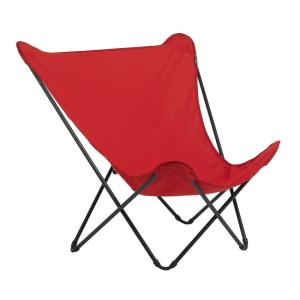 Fauteuil papillon grande largeur en acier rouge L83xl91xH87
