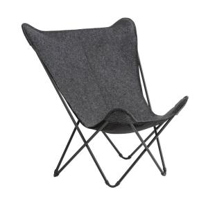 Fauteuil papillon grande largeur en polyester gris L83xl91x…