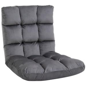 Fauteuil paresseux inclinaison multipositions polyester gri…