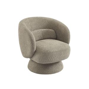 Fauteuil pivotant 360° tissu avec coussin beige