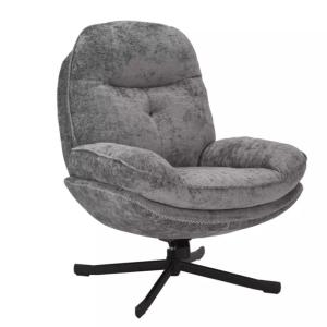 Fauteuil pivotant à 360° en tissu gris, sans accoudoirs 77x…