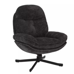 Fauteuil pivotant à 360° en tissu noir, sans accoudoirs 77x…