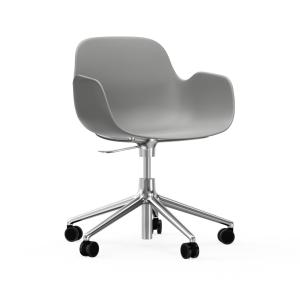 Fauteuil pivotant à roulettes gris aluminium