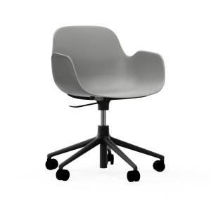 Fauteuil pivotant à roulettes gris aluminium noir