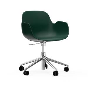 Fauteuil pivotant à roulettes vert aluminium