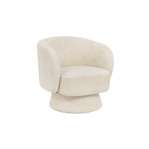 Fauteuil pivotant avec pied central en tissu crème