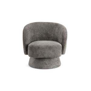Fauteuil pivotant avec pied central en tissu gris