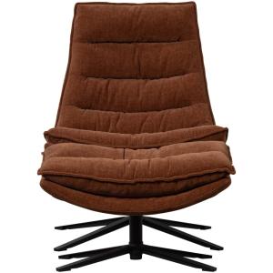 Fauteuil pivotant avec repose-pieds en chenille marron