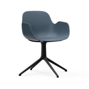 Fauteuil pivotant bleu aluminium noir