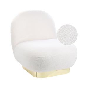 Fauteuil pivotant bouclé blanc