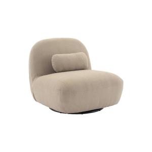 Fauteuil pivotant, bouclette texturée beige