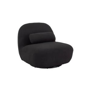 Fauteuil pivotant, bouclette texturée noir
