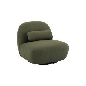 Fauteuil pivotant, bouclette texturée vert kaki foncé