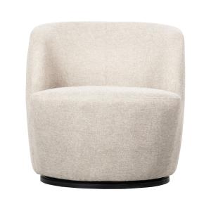 Fauteuil pivotant design en tissu - Écru