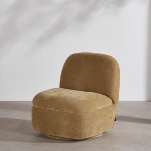 Fauteuil pivotant effet velours vert olive