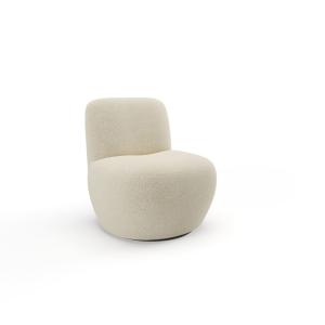 Fauteuil pivotant en bouclette beige