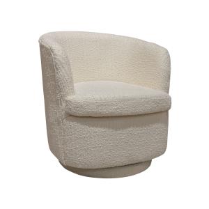 Fauteuil pivotant en bouclette blanche avec coffre de range…